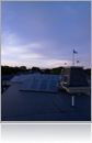 30 Stiebel 4x7 flat plate collectors oriented for summertime production connected to a 2000 gallon pre heat tank covering 50% of the domestic load for a 75 room hotel
